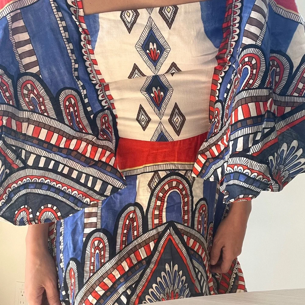 FARM Rio Red and Blue Patterned Mini Dress - Picture 5 of 5